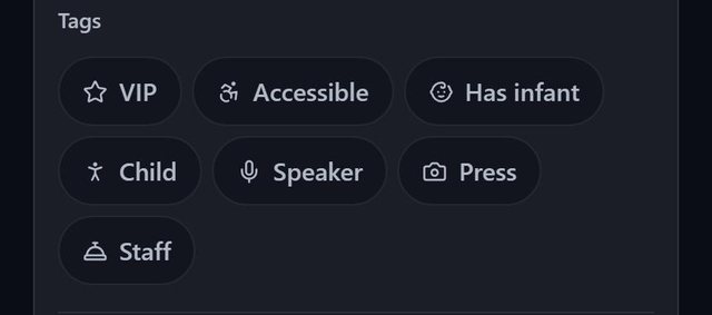 Tags for who needs what: screen from the SeatSpot app